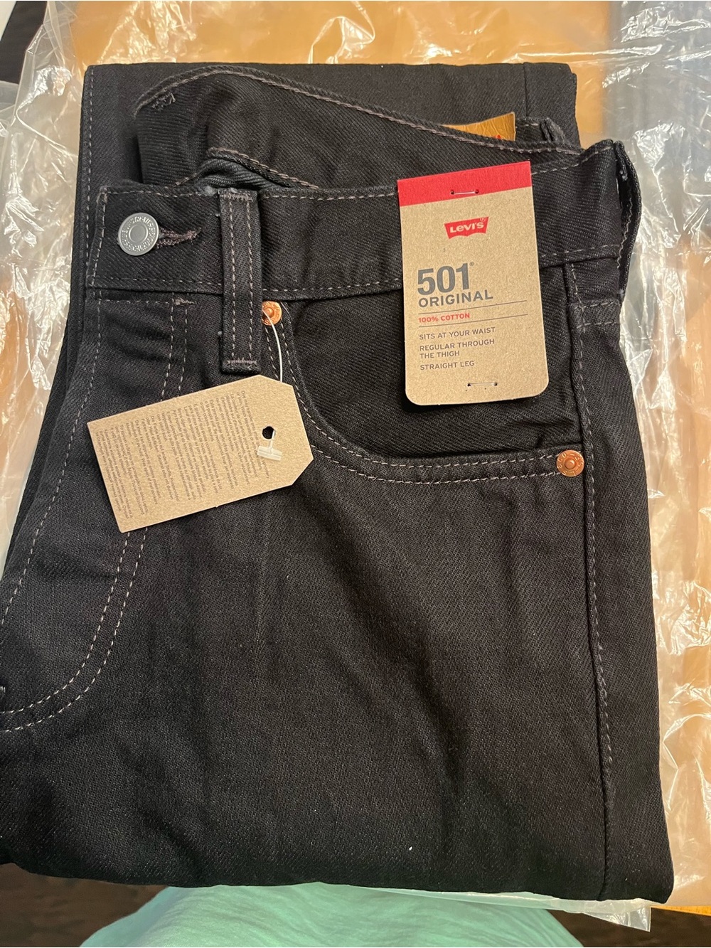 LEVI 501 - 1Levi's Classic 501 Straight Leg Denim Jeans NWT & packaging~ Black